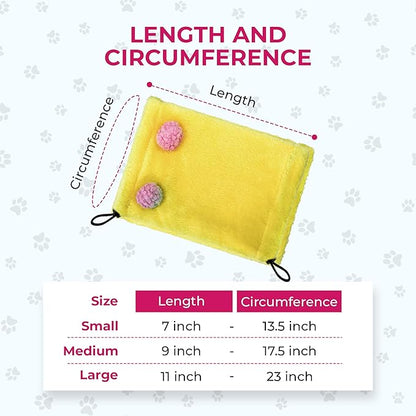 Adjustable Dog Noise Cancelling Ear Muffs Noise Protection - No Flap Ear Wraps for Dogs - Snoods Dog Headband Ear Covers for Anxiety Relief, Thunderstorms, Fireworks & Grooming (Yellow, Small)