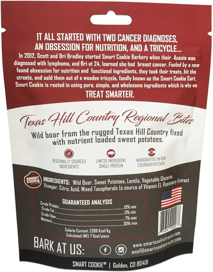 All Natural Dog Treats - Wild Boar & Sweet Potato - Training Treats for Dogs with Allergies, Sensitive Stomachs - Soft Dog Treats, Chewy, Grain Free, Human-Grade, Made in USA - 5oz Bag