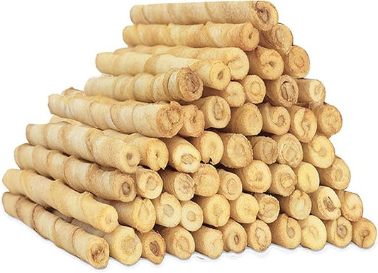 MON2SUN Dog Rawhide Twist Sticks Chicken Flavor 5 Inch Thin Sticks Rawhide Chews Dog Treats for Puppy and Small Dogs 60 Count