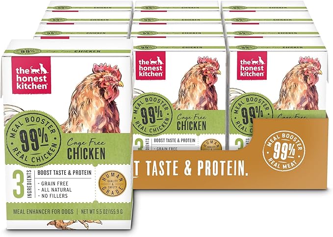 The Honest Kitchen Human Grade Grain Free Meal Booster: 99% Chicken (12 pack), 5.5 oz