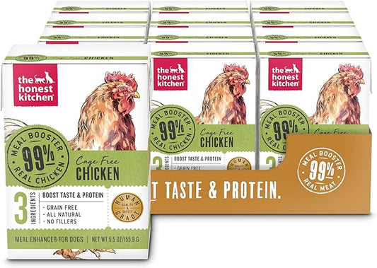 The Honest Kitchen Human Grade Grain Free Meal Booster: 99% Chicken (12 pack), 5.5 oz