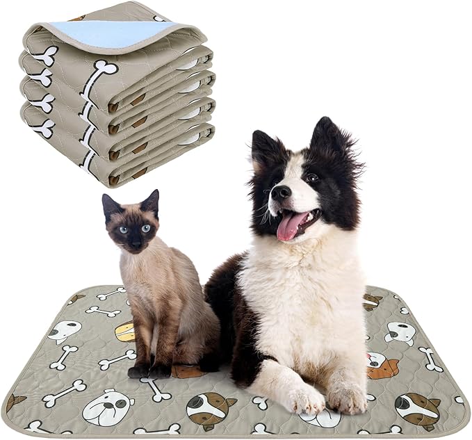 KOOLTAIL Washable Pee Pads for Dogs, 4 Packs 24*36in Reusable Super Absorbent Dog Whelping Training Pads, Crate Pads for Puppy Cages, Nonslip Waterproof Large Dog Mats for Floors Bed Playpen Car Sofa