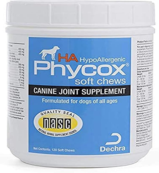 Dechra Phycox Hypoallergenic (HA) Soft Chews, Joint Supplement for Dogs (120ct)