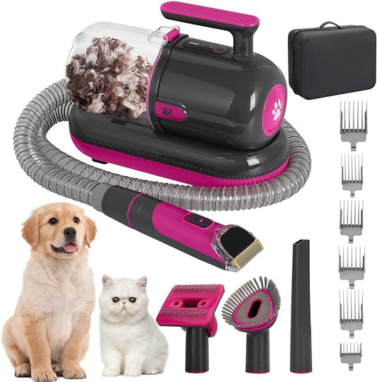 S7 Dog Grooming Vacuum & Dog Grooming Kit, 1.8L Powerful Dog Vacuum Cleaner with Dog Clippers and Deshedding Brush 5 Grooming Tools Dog Grooming Kit,for Dogs, Cats and Other Animals(Dyson)