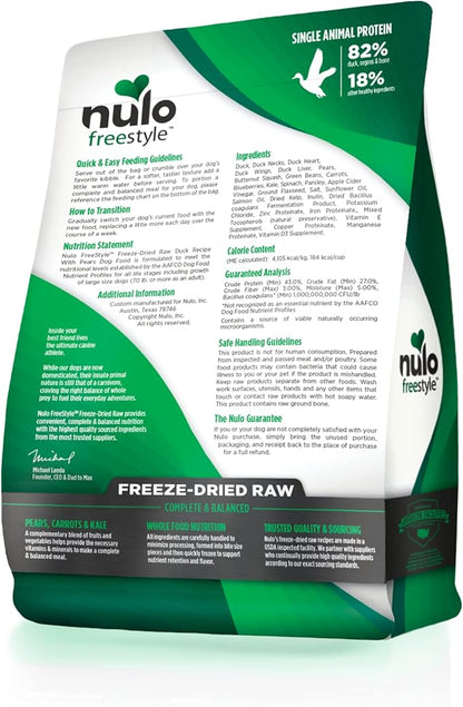 Nulo Freestyle Freeze-Dried Raw, Ultra-Rich Grain-Free Dry Dog Food for All Breeds and Life Stages with BC30 Probiotic for Digestive and Immune Health 5 Ounce (Pack of 1)