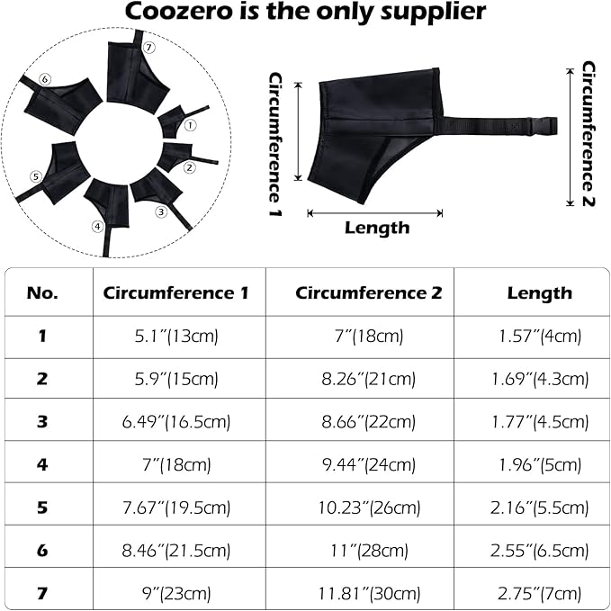 Dog Muzzles Suit, 7 PCS Anti-Biting Barking Pet Muzzles Adjustable Dog Muzzle Mouth Cover for Small Medium Large Extra Dog - Black (7 PCS)