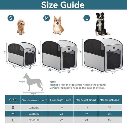 Petsfit Pop Up Collapsible Dog Crate for Large Dogs, Waterproof Cat Cage Soft Dog Kennel Carrier for Traveling