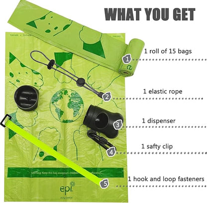 Bone Shaped Dog Poop Bag Dispenser with Leakproof Bags, 135 Count, Black