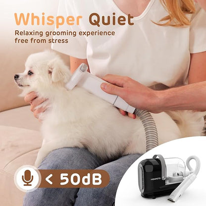 Dog Grooming Vacuum Kit, 3L Pet Grooming Vacuum with 7 Pet Grooming Tools, Dog Vacuum for Shedding Grooming at Home with Low Noise Electric Clipper and Brush, Black