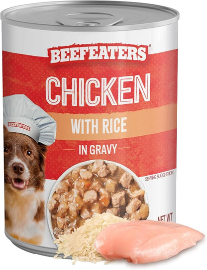 Beefeaters Dog Treats - Chicken with Rice in Gravy 13.2oz, Case of 12 | Adult Dog Food, Balanced Nutrition, Savory Gravy | Supports Muscle & Dental Health | Training Treats for Adult Dogs