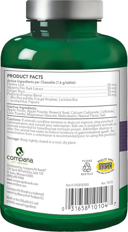 Vet's Best Gas Busters Dog Supplements | Gas, Bloating, Constipation Relief and Digestion Aid for Dogs | 90 Chewable Tablets