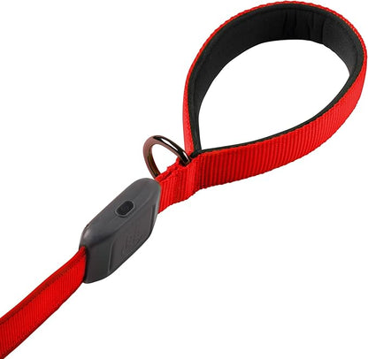 Nite Ize NiteDog Rechargeable LED Leash - Rechargeable LED Light Dog Leash with Padded Handle - Dog Walking Accessories for Walking & Running - 5 Feet, Red