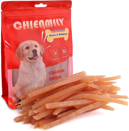 Chicken Jerky Strips Dog Treats, Low Fat, w/Taurine Training Treats for Small Medium and Large Dogs, 11.6 oz