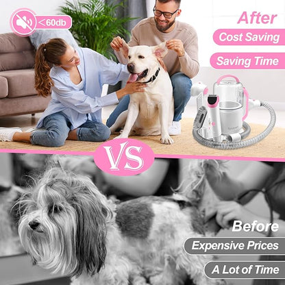 Pet Grooming Vacuum Hair: Dog Hair Grooming Kit - Professional Dog Vacuum - Deshedding Vac for Pet