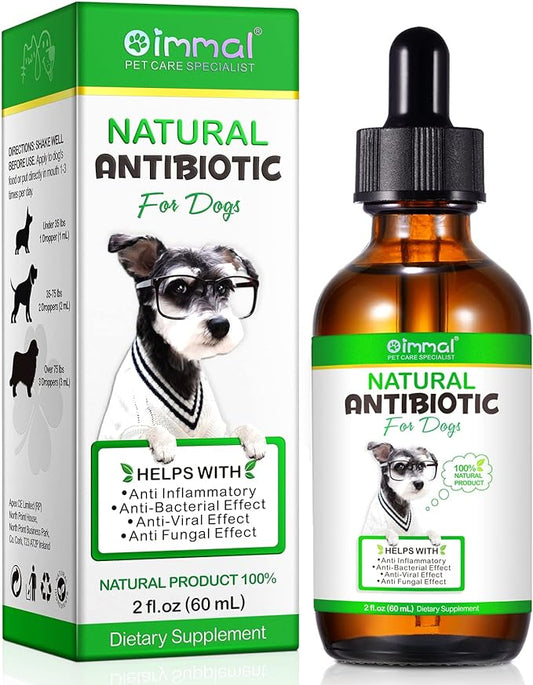 Antibiotics for Dogs, Natural Dog Antibiotics Supports Dog Allergy and Itch Relief, Dog Supplies Antibiotics, Dog Multivitamin for Pets, Bacon Flavor - 60ml / 2 Fl Oz