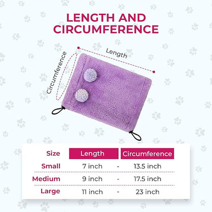 Adjustable Dog Noise Cancelling Ear Muffs Noise Protection - No Flap Ear Wraps for Dogs - Snoods Dog Headband Ear Covers for Anxiety Relief, Thunderstorms, Fireworks & Grooming (Purple, Small)