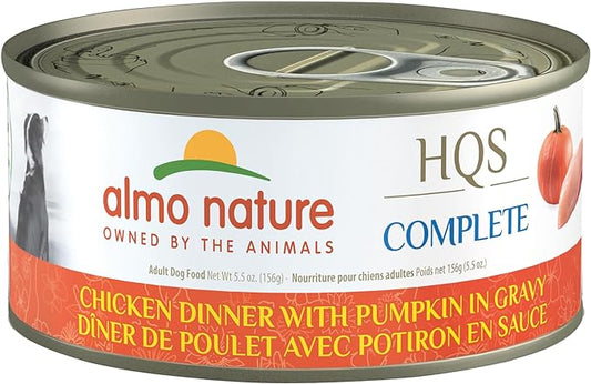 almo nature HQS Complete Wet Dog Food Chicken Dinner with Pumpkin 5.5 oz (Pack of 48)