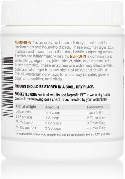 Arthur Andrew Medical, Neprofin PET, Veterinary Enzyme Formula, Household Pet Support for Pain-Free Living, Vegan, Non-GMO, 50g Tub
