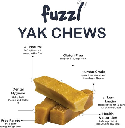 Premium Yak Cheese Himalayan Dog Chews - 3 Bars Large Natural Dog Treats Milkbone Yak Chews No Hide Dog Food Long Lasting Dog Dental Sticks Milk Chews Cheese Stick