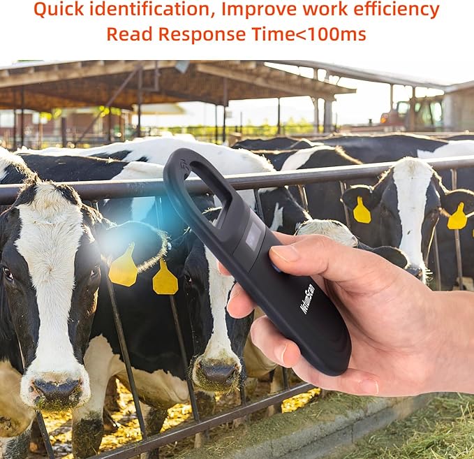 NetumScan Bluetooth Pet Microchip Reader Scanner, RFID EMID Handheld Pet Chip ID Scanner Rechargeable Data Storage Animal Tag Scanner with Stable OLED Display for ISO 11784/11785,FDX-B and ID64 RFID