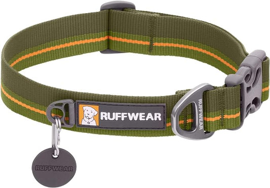 Ruffwear, Flat Out Dog Collar (Formerly Hoopie), Webbing Collar for Walking and Everyday Use, Forest Horizon, 20"-26"