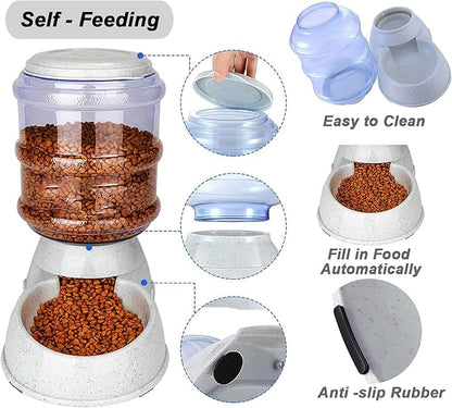 Automatic Dog Feeders for Large Dogs,3 Gallon Gravity Dog Feeder Large Breed,Automatic Cat Feeder Food Dispenser,Large Dog Food Dispenser Pet Feeder Station,Gravity Feeder for Dogs Cats