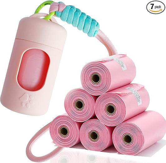 A&H ZIER Poop Bags Holder with Portable Colorful Lanyard, Soft-touch Dog Poop Bags Dispenser Dog Waste Bags, Compatible with any Dog Walking Accessories