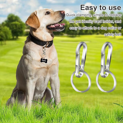 3PCS Dog Tag Clip, Ring Pet Tag Clip for Collar Personalized Dog Name Tag Heavy Duty Quick Clip Dog Tags Dog ID Tag Clip for Cat Dog Harnesses Collar Accessories