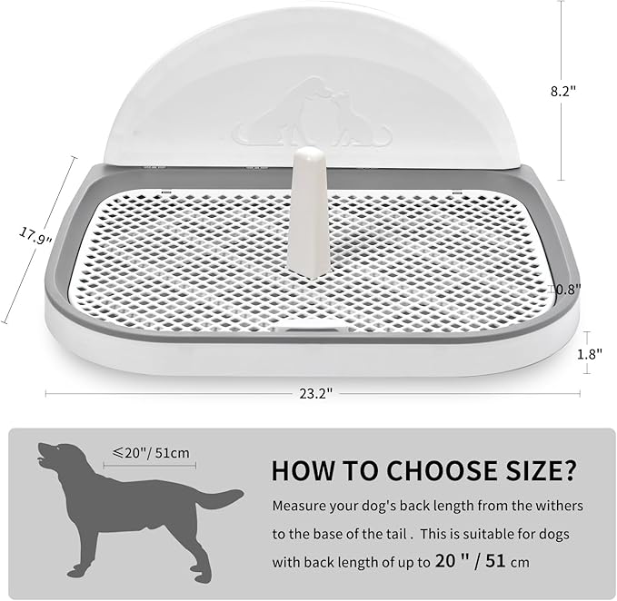 Dog Potty Tray, GANCHUN Pet Indoor Dog Training Toilet 23" x 20" Dog Potty Training Pee Pad Holder for Small and Medium Dogs