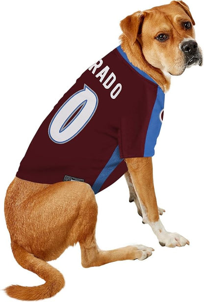 Pets First NHL Colorado Avalanche Jersey for Dogs & Cats, Small. - Let Your Pet Be A Real NHL Fan!