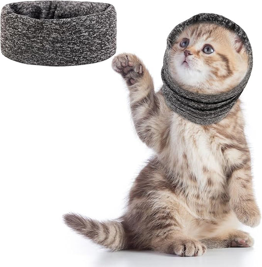 Quiet Ears for Dogs Noise Protection, No Flap Ear Wraps for Dogs, Stretchy Dog Snood for Noise Reduce Grooming Bathing, Dog Noise Cancelling Ear Muffs for Cats,Grey S