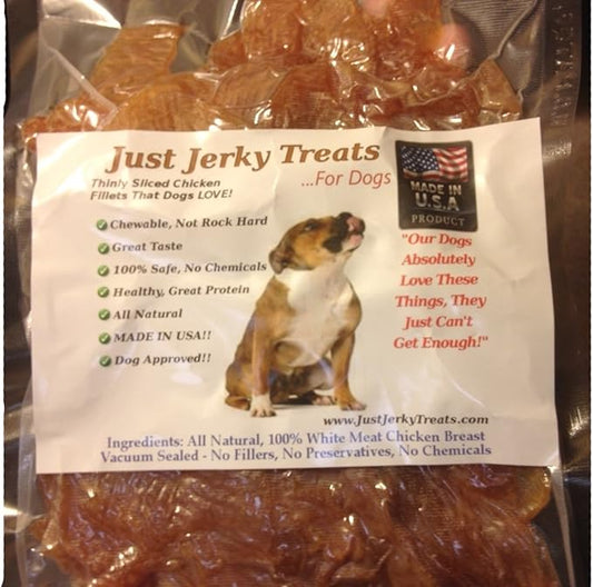 Natural Chicken Jerky Dog Treats - 1 Ingredient. USA Made. No Fillers. No Chemicals. 1lb.