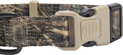 Browning Classic Preformance Webbing Pet Collar, Fully Adjustable, Available in Solid Colors and Camo Patterns, Realtree MAX-7, Medium