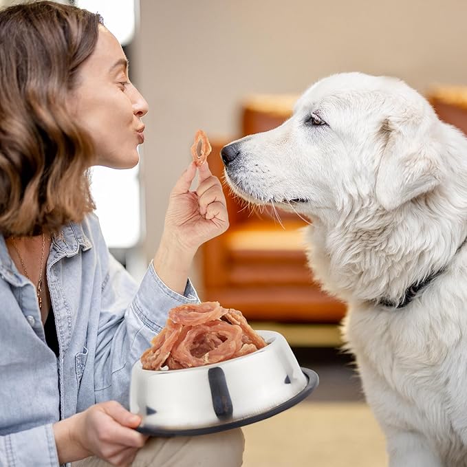 Jungle Calling Dog Treats Chicken Rings, Chewy Snacks for All Dogs Help Hip & Joint Health, Chicken Jerky for Dogs