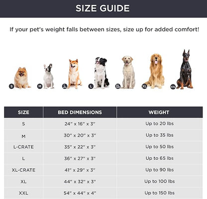 Bedsure Jumbo Large Patterned Dog Bed for Large Dogs, Outdoor Waterproof Orthopedic Egg Foam Dog Bed Comfort Pet Mats for Crate with Removable Washable Cover(54"x44", Black)