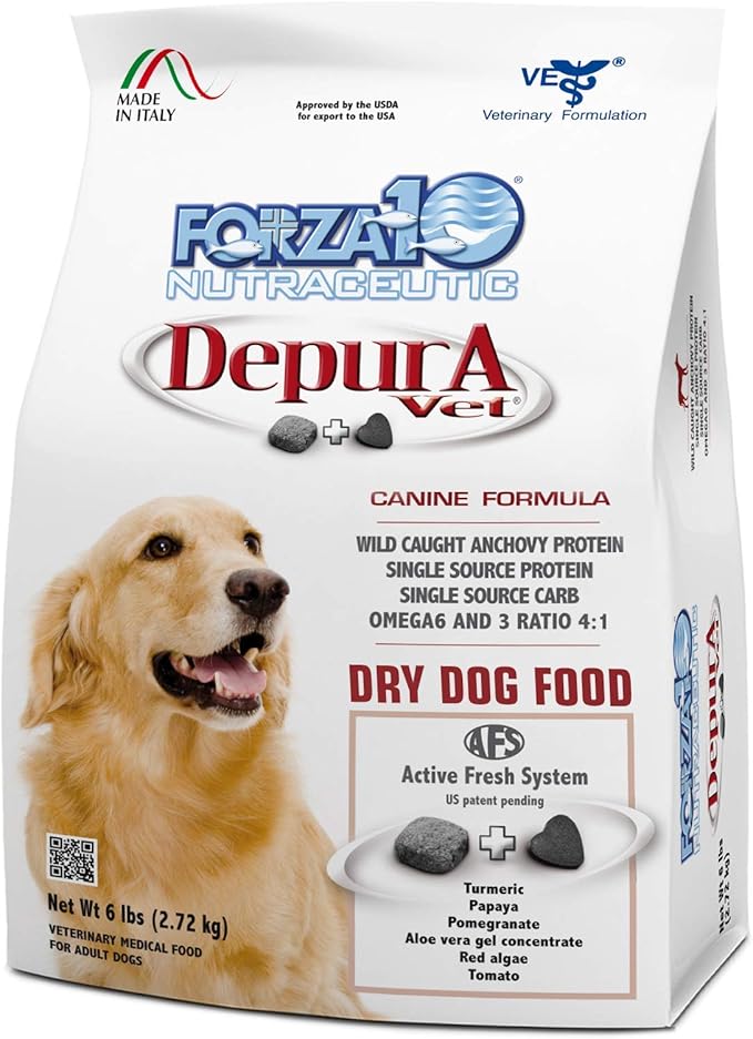 Forza10 Active Depura Daily Life Protection Dry Dog Food, 6 Pounds, Limited Ingredient Gluten Free All Natural Ingredients Omega 6 Vet Recommended Fish Flavor Dog Food