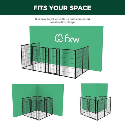 FXW Homeplus Dog Playpen Designed for Indoor Use, 45" Height for Large Dogs, Black│Patented