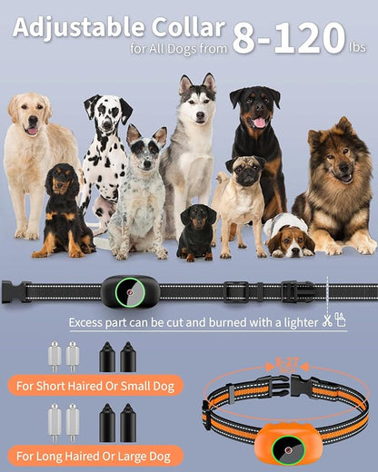 Dog Shock Collar for 2 Dogs, Dog Training Collar with Remote for Large Medium Small Dogs, Rechargeable E-Collar Waterproof Collars with 3 Training Modes, Range up to 3300Ft-Orange