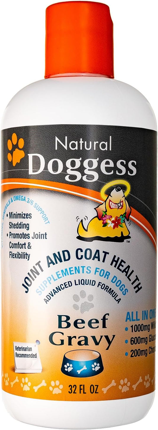 Dressing Best Hip and Joint Supplement for Dogs, Glucosamine & Chondroitin/Joint Health/Salmon Oil for Dogs Skin and Coat Health, Delicious Beef Gravy Flavor, 32 Oz