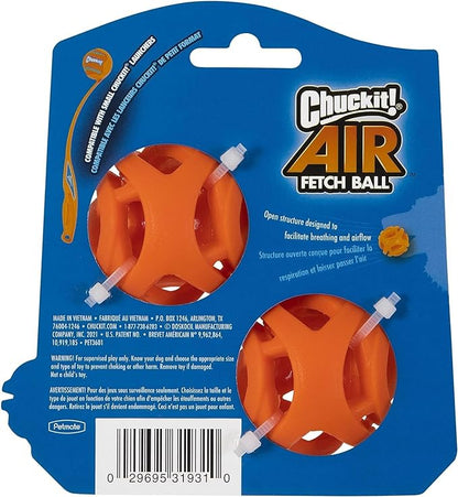 Chuckit Air Fetch Ball Dog Toy, Small (2 Inch Diameter), for dogs 0-20 lbs, Pack of 2