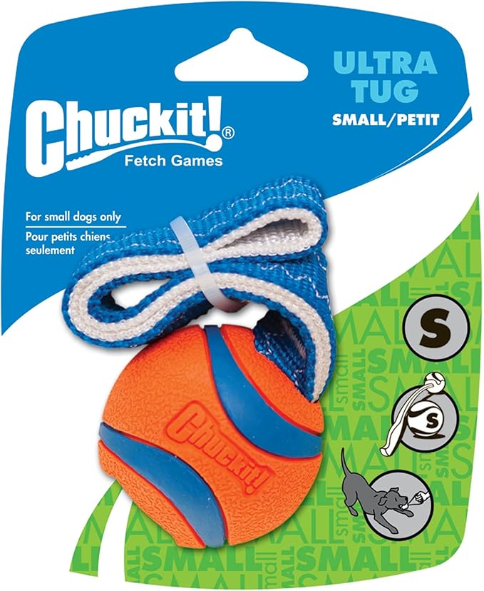 Chuckit Ultra Tug Dog Toy, Small Fetch and Dog Ball Tug Toy for Dogs 0-20 Pounds