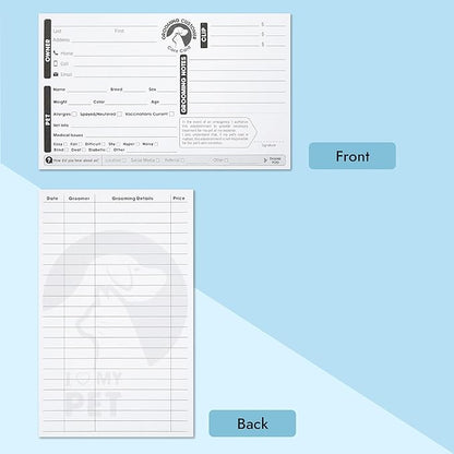 Juvale 100-Pack Pet Grooming Cards, Customer Information Cards, Cat or Dog Grooming Client Cards and Contact Profile Extender, Pet Info Record Cards for Groomers (8x5 in)