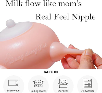 Puppy Feeder Puppy Milk Feeder Puppy Nursing Station Puppy feeders for Multiple Puppies Puppy Milk replacer Doggie Bubble Dongdong pet (L Size(Medium/Large Dog), Pink)