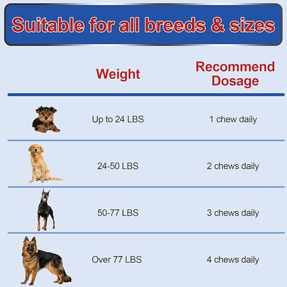 Joint Supplement for Dogs, Glucosamine Chondroitin for Dogs Joint Pain Relief, MSM - Advanced Mobility Chews Reduce Inflammation, Hip & Joint Care - Lamb Flavor - 120 Ct