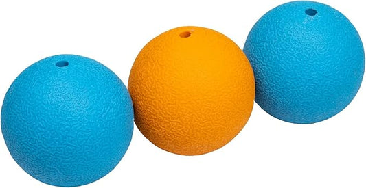 Amazon Basics Squeaker Toy Dog Balls, 2.5-Inch, 3-Pack, Blue, Orange
