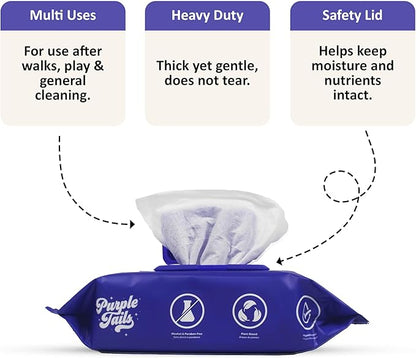 Dog Wipes – 400 Dog Wipes for Paws and Butt, Fur, Ears – Plant-Based Dog Paw Wipes – Cleaning Wipes for Pets – Puppy Wipes with Aloe Vera, Shea Butter – 4 x 100 Pack