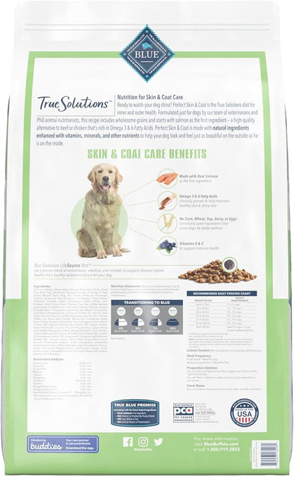 Blue Buffalo True Solutions Perfect Skin & Coat Natural Adult Dry Dog Food, Salmon 24-lb
