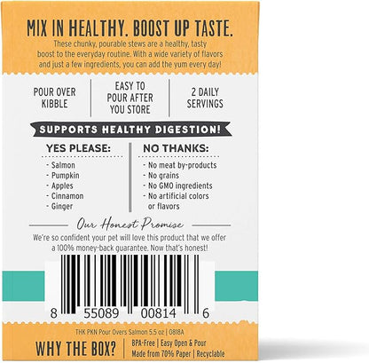 Honest Kitchen The Superfood Pour Overs Lamb & Beef Stew and Salmon Stew Wet Dog Food Toppers (12 Pack), 5.5 oz