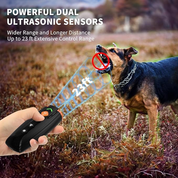 2024 Ultrasonic Dog Bark Control Device - Gently Corrects Unwanted Behavior | Simple, Non-Confrontational Solution | Effective Long-Range Ultrasonic Technology | Alternative to Bark Collars