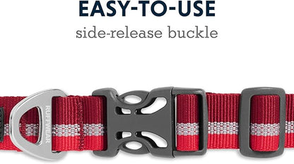 Ruffwear, Crag Dog Collar, Reflective and Comfortable Collar for Everyday Use, Cindercone Red, 11"-14"